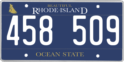 RI license plate 458509
