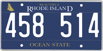 RI license plate 458514