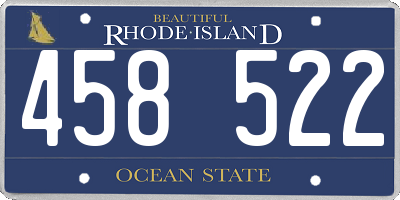 RI license plate 458522