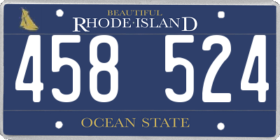 RI license plate 458524