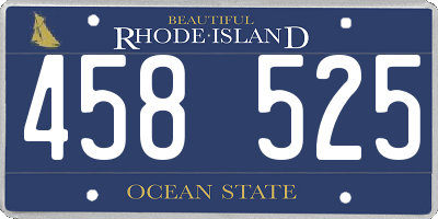 RI license plate 458525