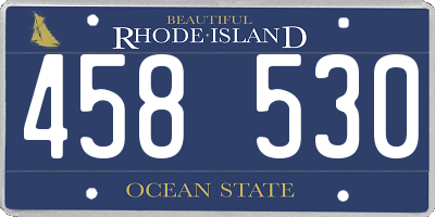 RI license plate 458530