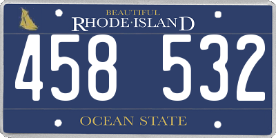 RI license plate 458532