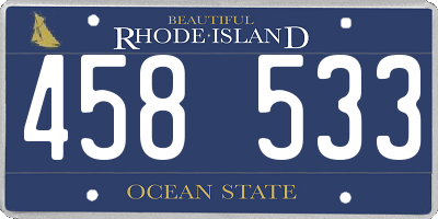 RI license plate 458533