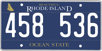 RI license plate 458536
