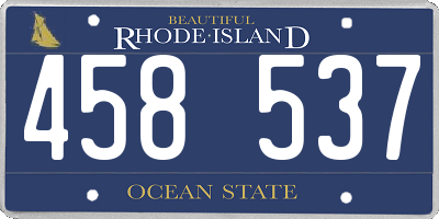 RI license plate 458537