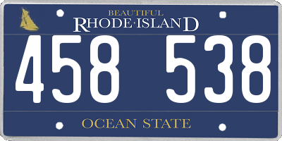 RI license plate 458538