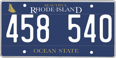 RI license plate 458540
