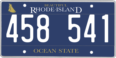 RI license plate 458541