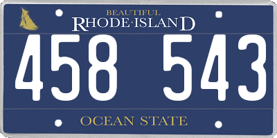 RI license plate 458543