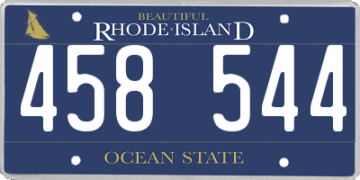 RI license plate 458544