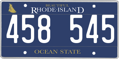 RI license plate 458545