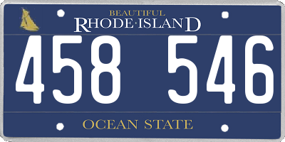 RI license plate 458546