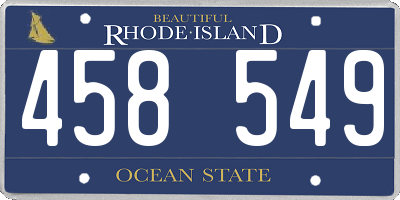 RI license plate 458549