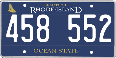 RI license plate 458552