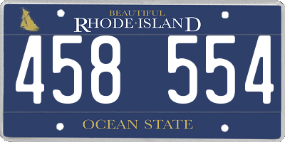 RI license plate 458554