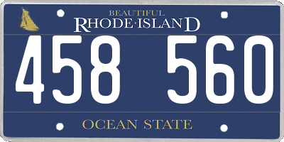 RI license plate 458560