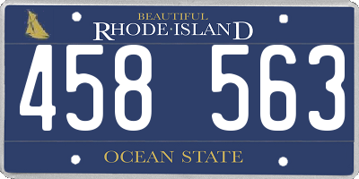 RI license plate 458563