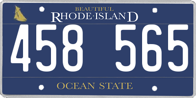 RI license plate 458565