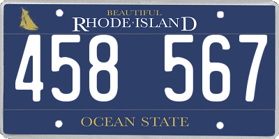 RI license plate 458567