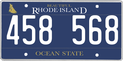 RI license plate 458568