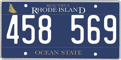 RI license plate 458569