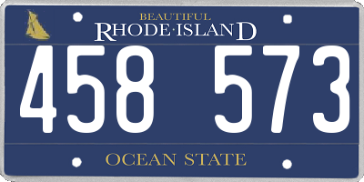 RI license plate 458573