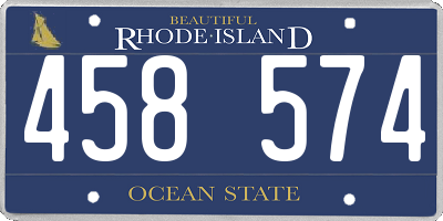 RI license plate 458574