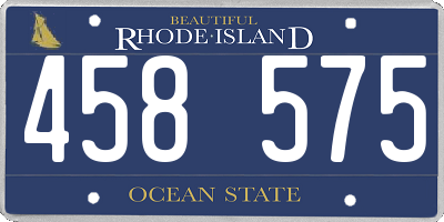 RI license plate 458575