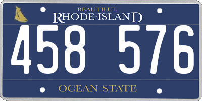 RI license plate 458576