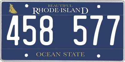 RI license plate 458577