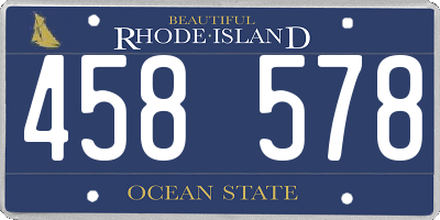 RI license plate 458578