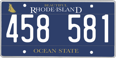 RI license plate 458581