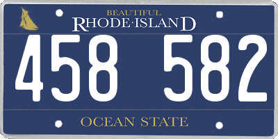 RI license plate 458582