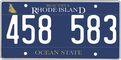 RI license plate 458583