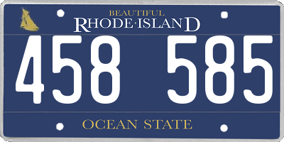 RI license plate 458585
