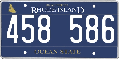 RI license plate 458586