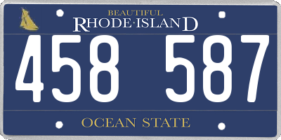 RI license plate 458587