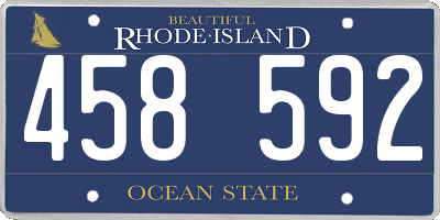 RI license plate 458592
