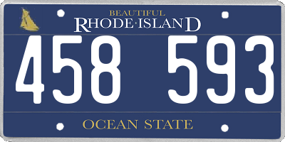RI license plate 458593