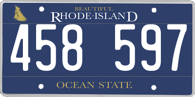 RI license plate 458597