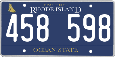 RI license plate 458598