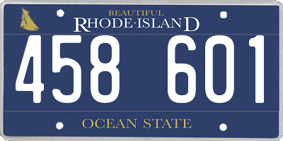 RI license plate 458601