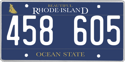 RI license plate 458605