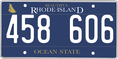 RI license plate 458606