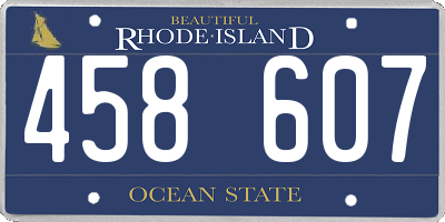 RI license plate 458607