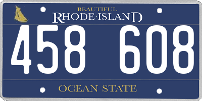 RI license plate 458608