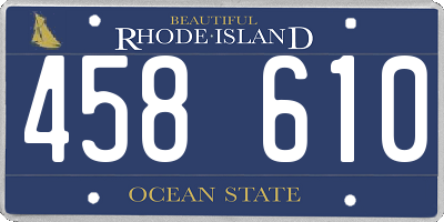 RI license plate 458610