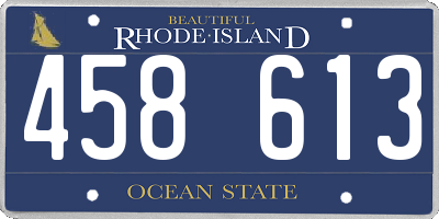 RI license plate 458613
