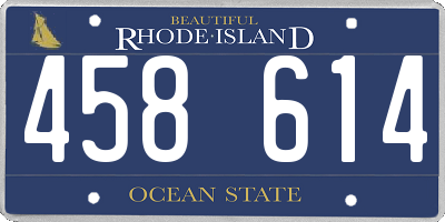 RI license plate 458614